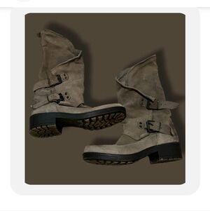 Coolway Brown Buckle Leather Boots Made In Spain